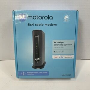 Motorola Cable Modem Black MB7220 DOCSIS‎ 3.0 8x4 343 Mbps High Speed